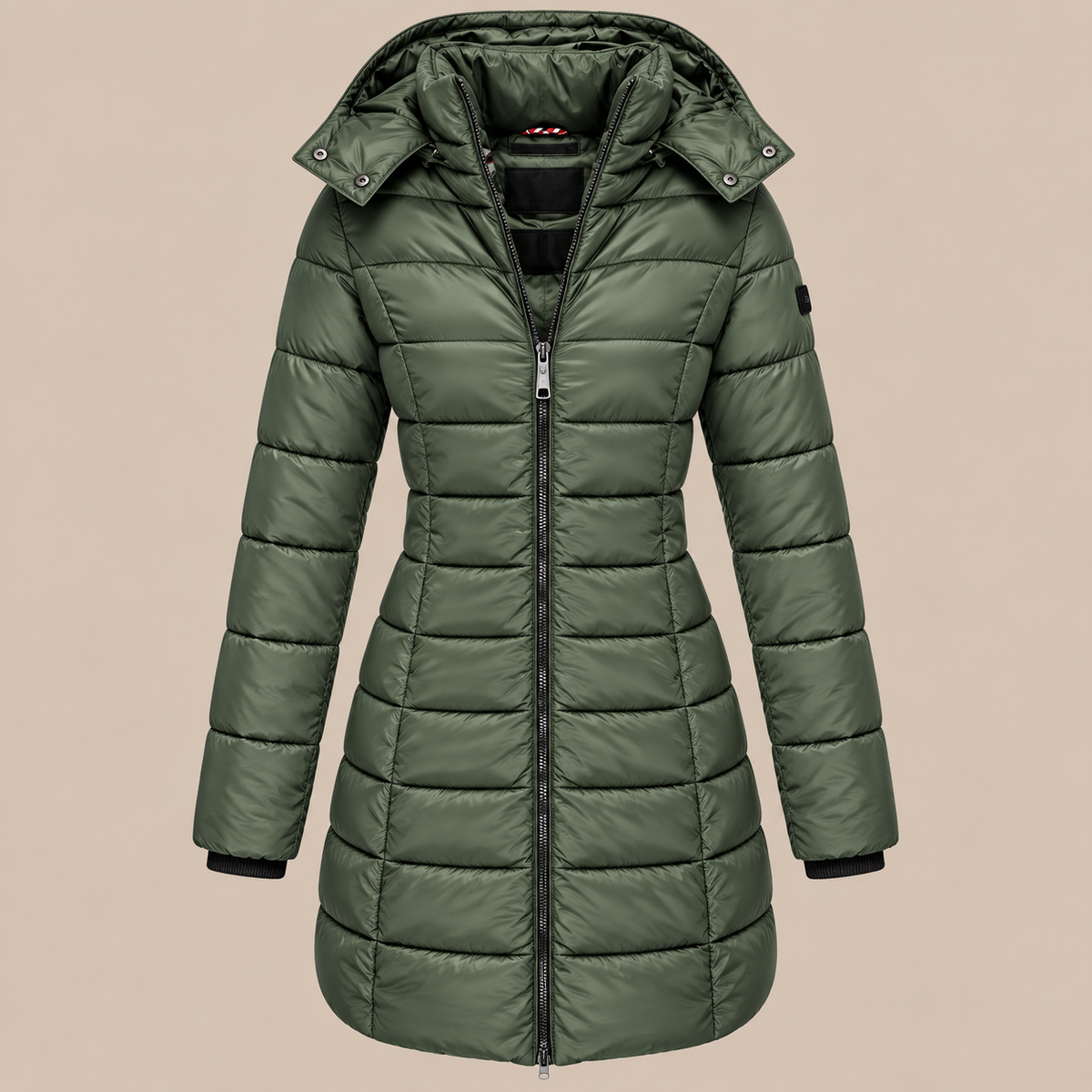 Arlene | Steppjacke Damen mit Kapuze und langem Schnitt