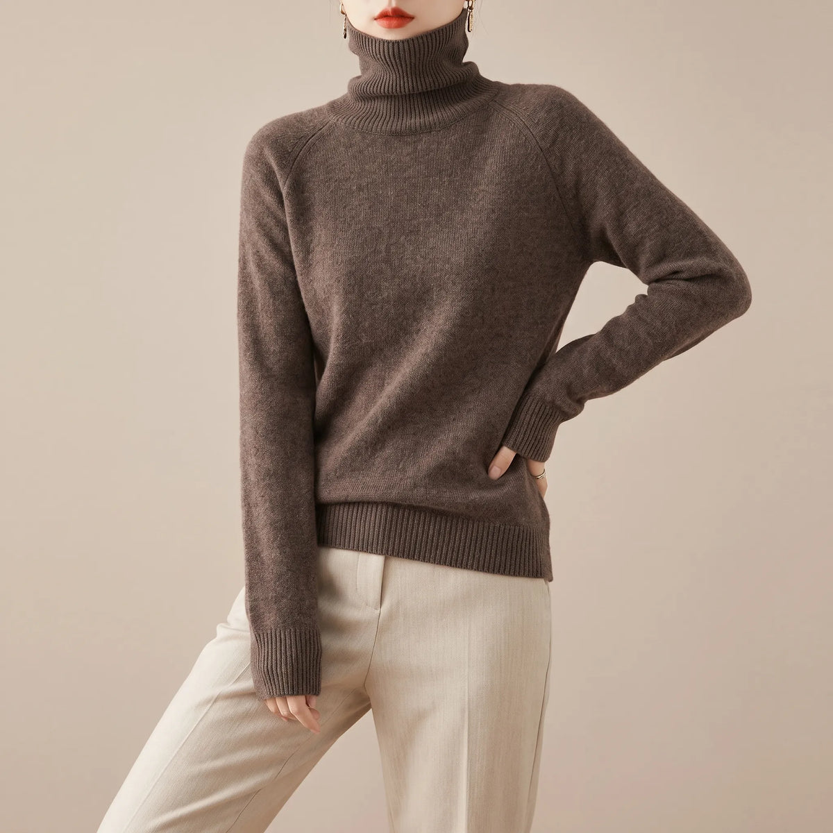 AutumnKnit | Klassischer Rollkragenpullover Für Damen