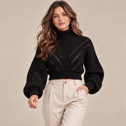 Avelissa | Rollkragenpullover mit strukturierter Strickoptik