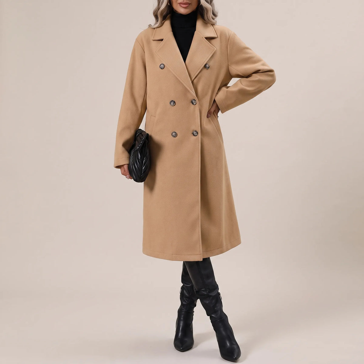 Avery | Klassischer Beiger Damen-Trenchcoat