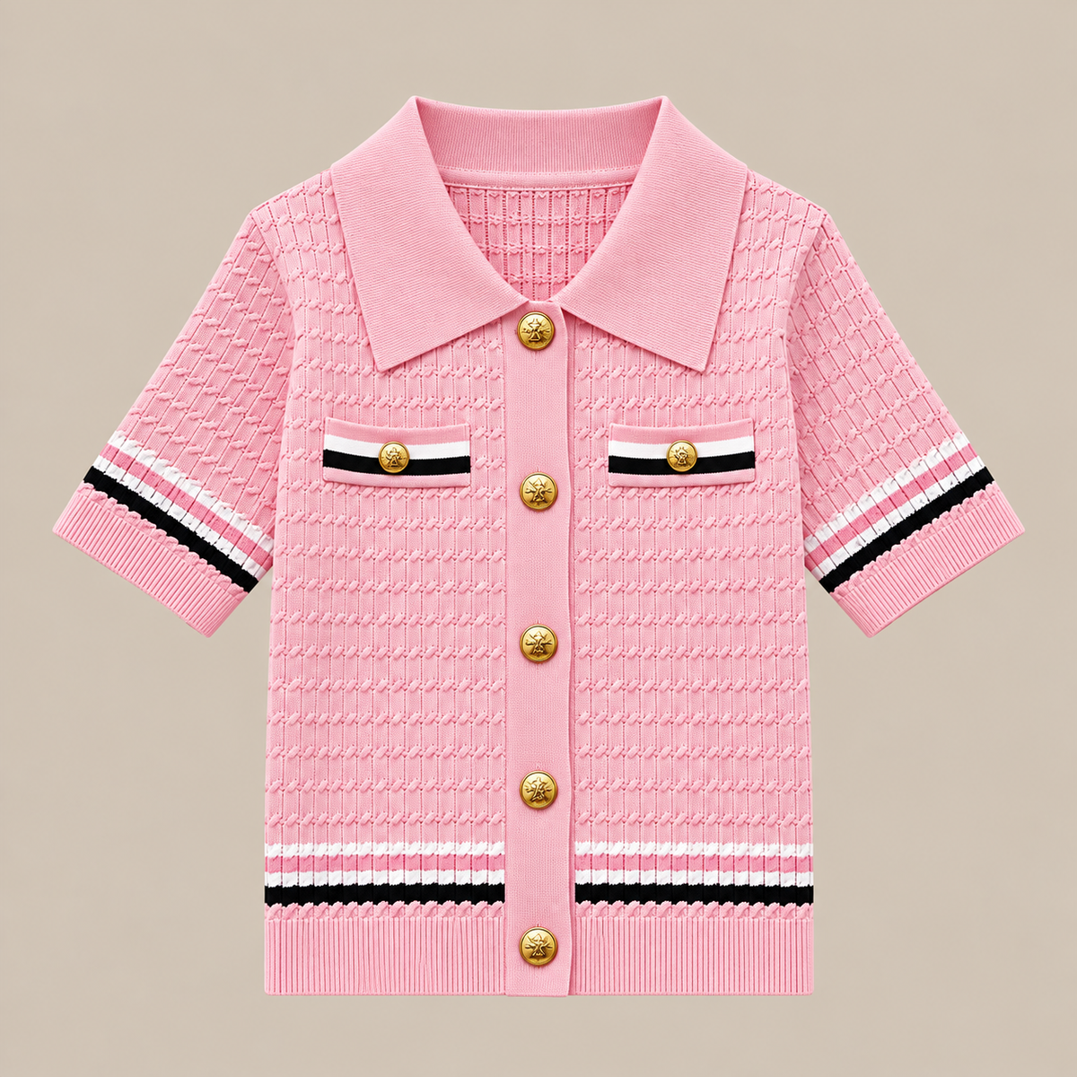 Avonne | Cardigan Damen Kurzarm mit Kontrastdetails