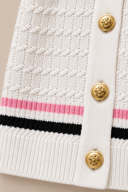 Avonne | Cardigan Damen Kurzarm mit Kontrastdetails