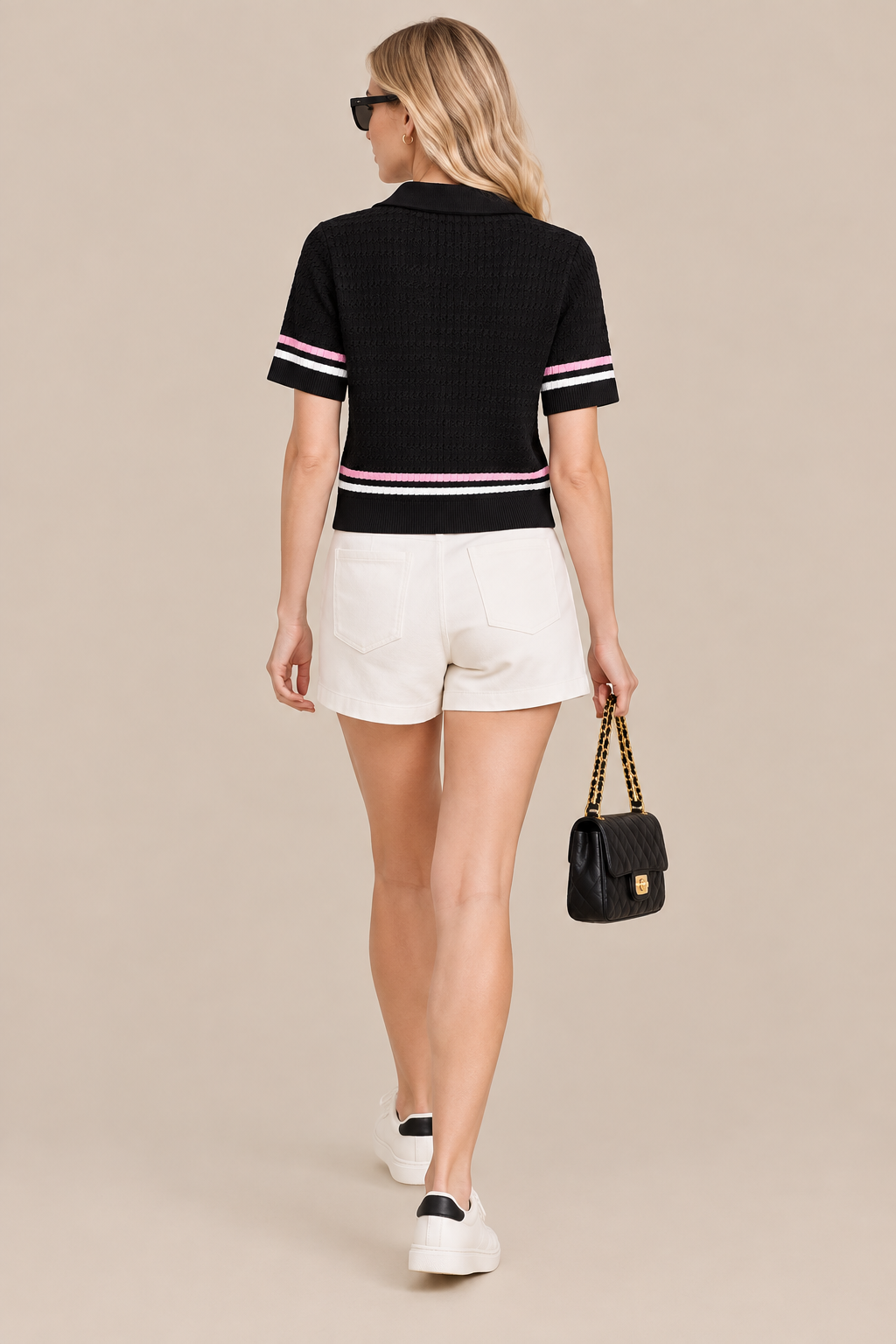 Avonne | Cardigan Damen Kurzarm mit Kontrastdetails