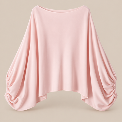 Bella | Wollpullover Damen mit drapierten Ärmeln