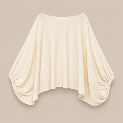 Bella | Wollpullover Damen mit drapierten Ärmeln