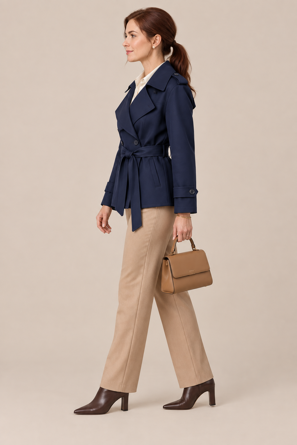 Bella | Trenchcoat Damen Kurz mit Bindegürtel