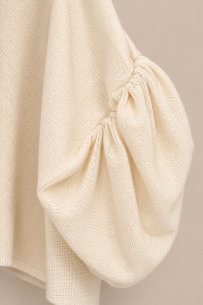 Bella | Wollpullover Damen mit drapierten Ärmeln