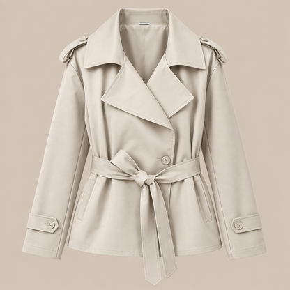 Bella | Trenchcoat Damen Kurz mit Bindegürtel
