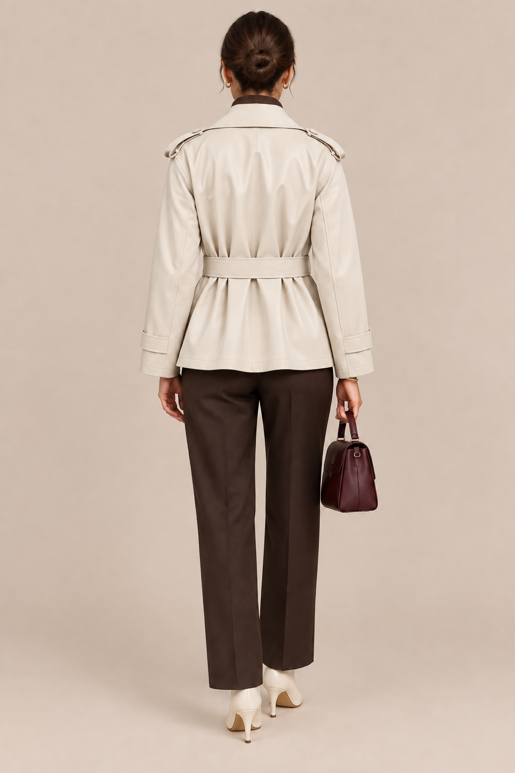 Bella | Trenchcoat Damen Kurz mit Bindegürtel