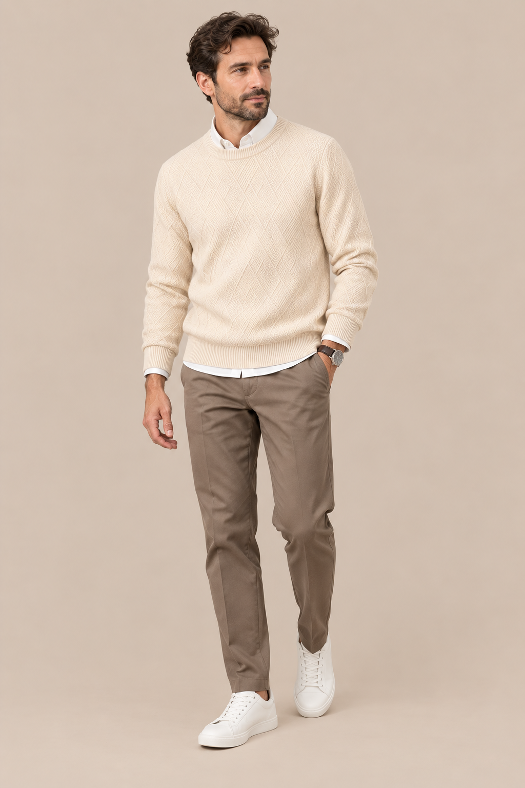Bernard | Wollpullover Herren mit strukturiertem Strickmuster