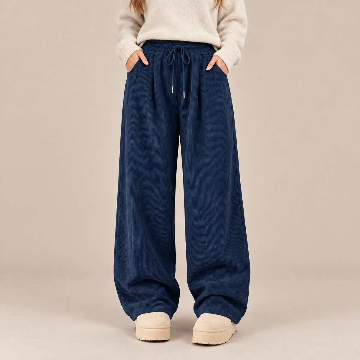 Betzie | Cordhose Damen mit weitem Bein und elastischem Bund