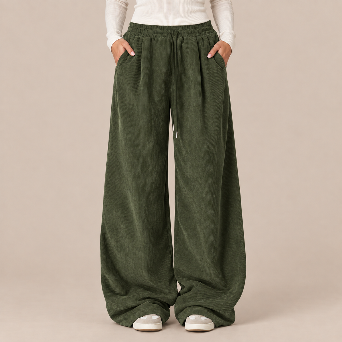 Beverly | Cordhose Damen mit extra weitem Bein und Kordelzug