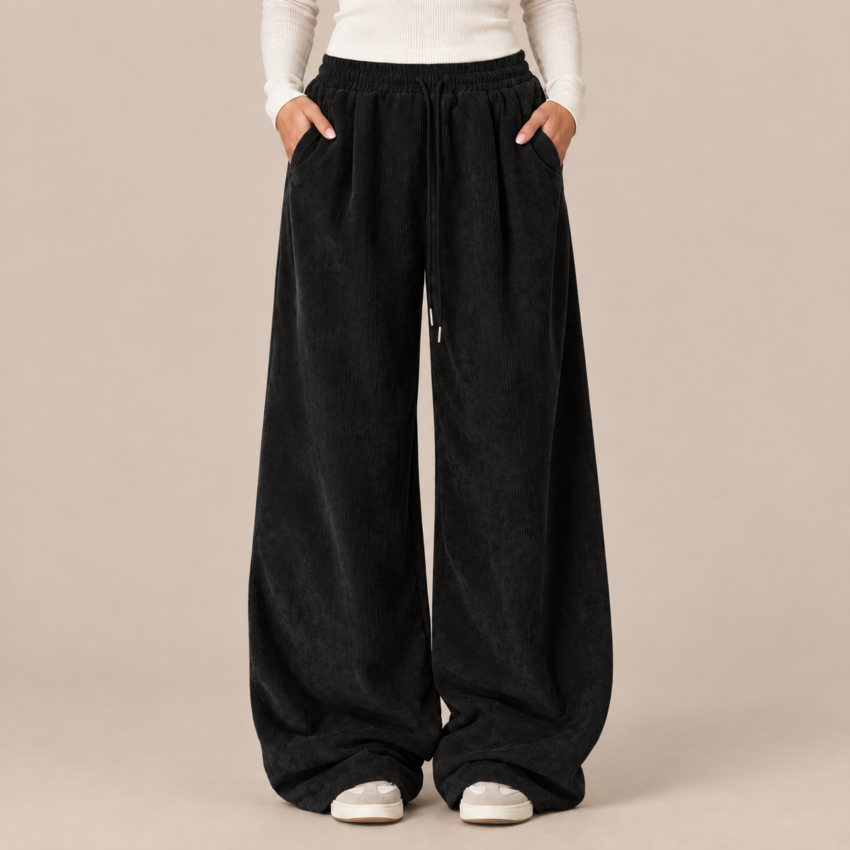 Beverly | Cordhose Damen mit extra weitem Bein und Kordelzug