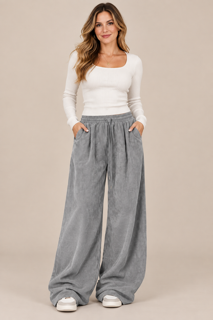 Beverly | Cordhose Damen mit extra weitem Bein und Kordelzug