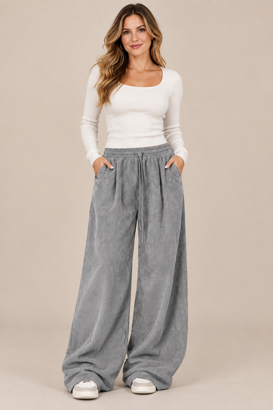 Beverly | Cordhose Damen mit extra weitem Bein und Kordelzug
