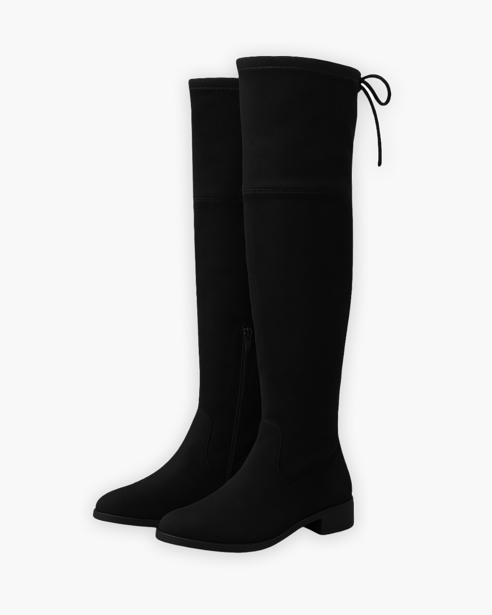 Flache Overknee Stiefel mit seitlichem Reissverschluss