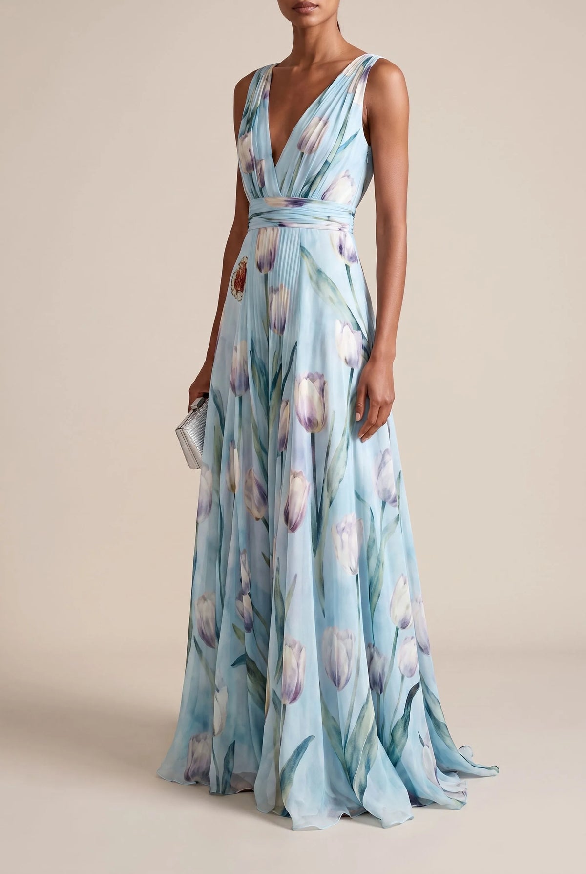 Bloomix | Langes Maxikleid Mit Floralem Tulpenmuster