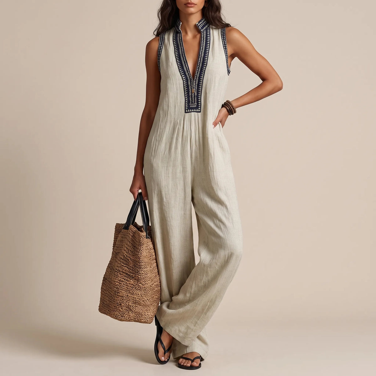 Breezia | Ärmelloser Weiter Sommer-Jumpsuit