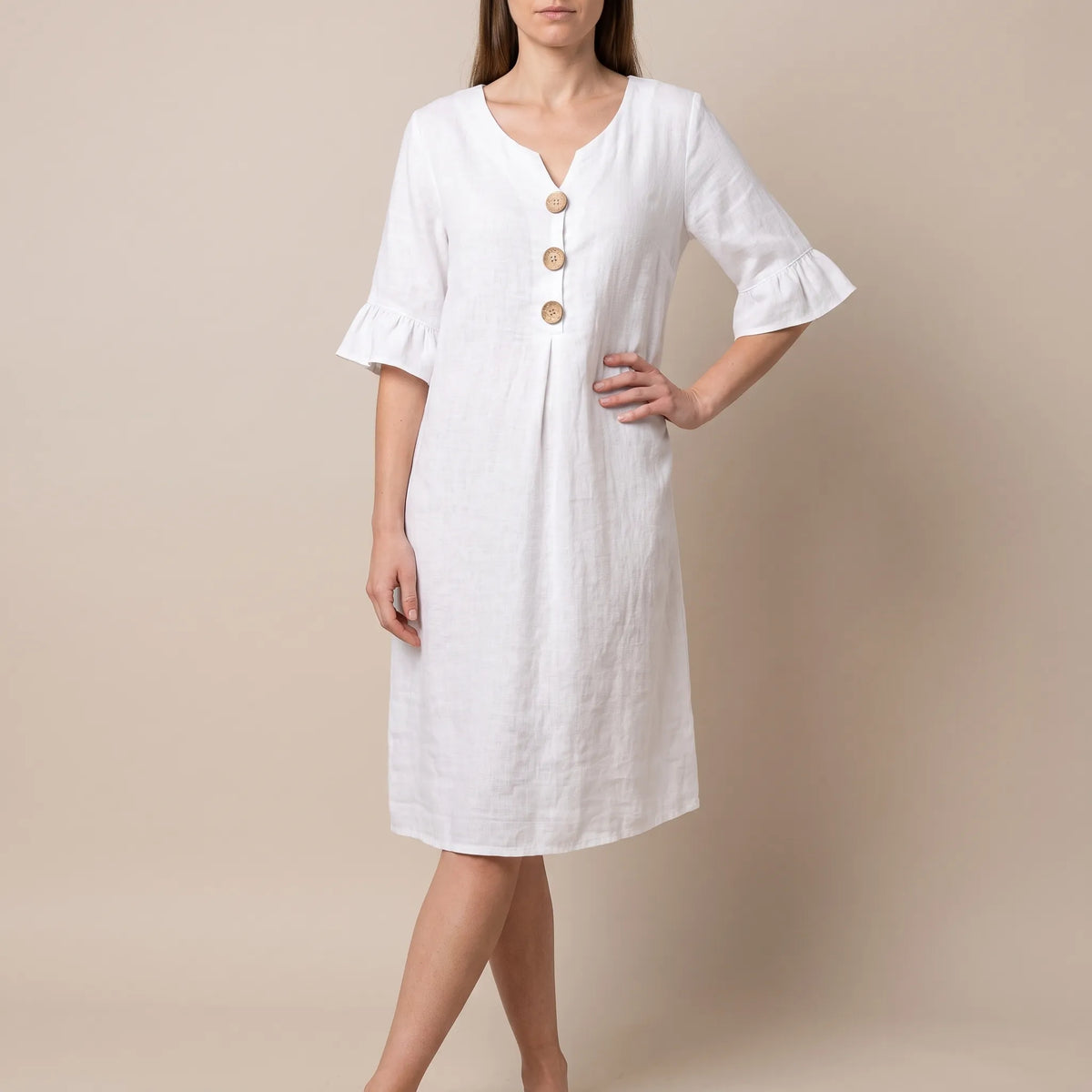Caleo | Elegantes Sommerkleid Mit V-Ausschnitt