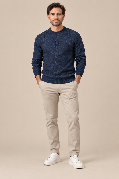 Calvin | Wollpullover Herren mit dezentem Rautenmuster