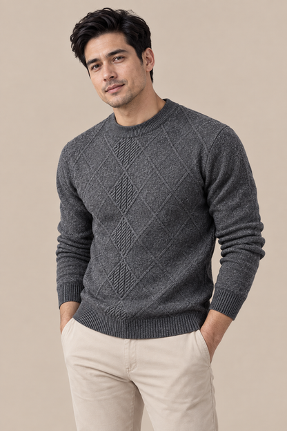 Calvin | Wollpullover Herren mit dezentem Rautenmuster