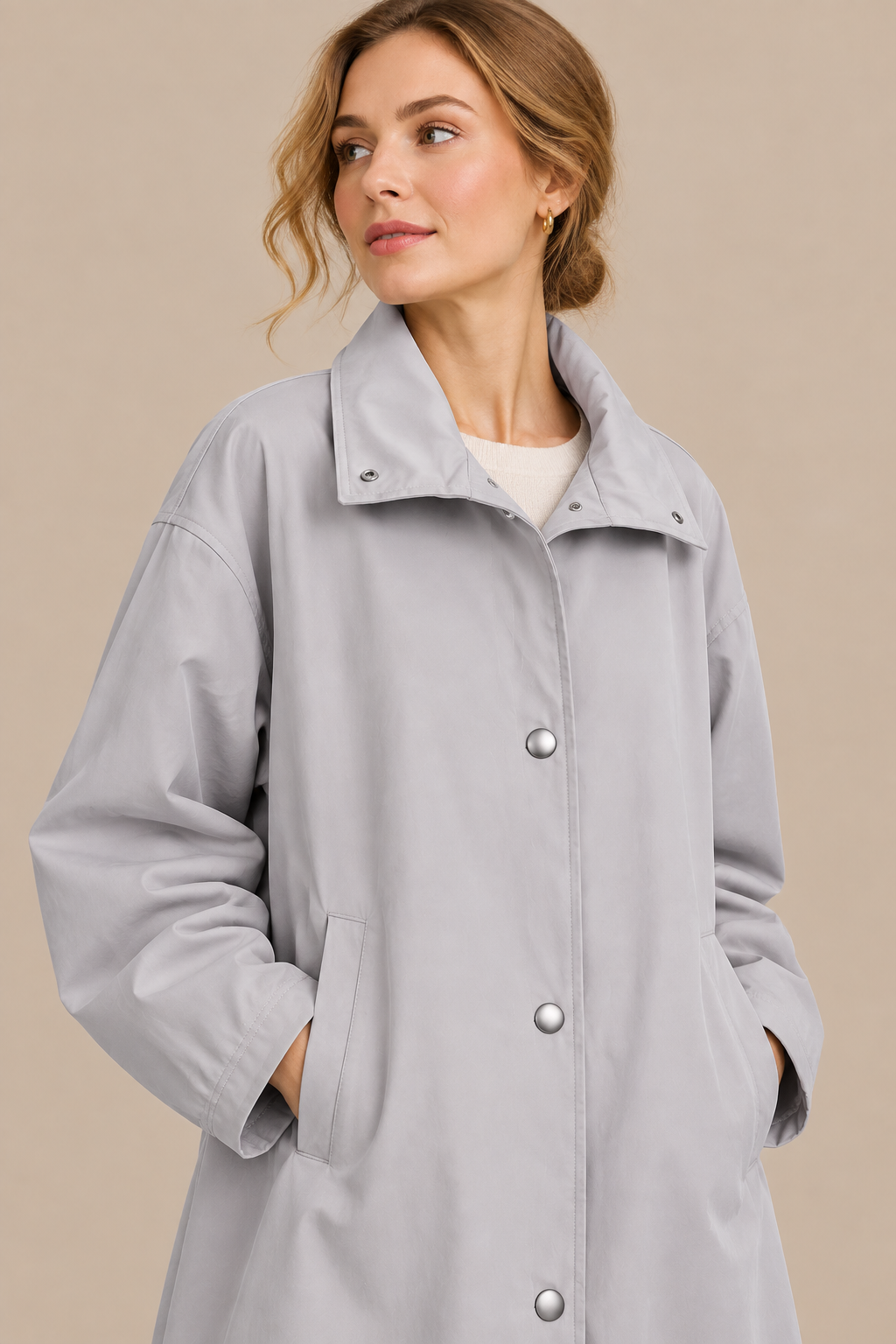 Carla | Trenchcoat Damen mit geradem Langschnitt