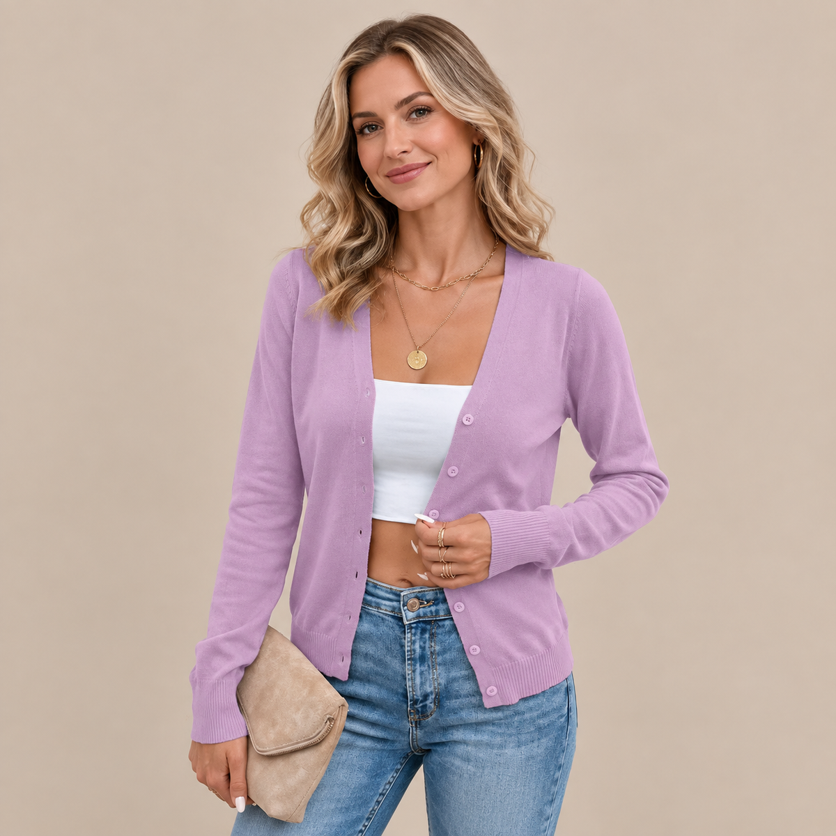 Celestine | Cardigan Damen mit klassischer Knopfleiste