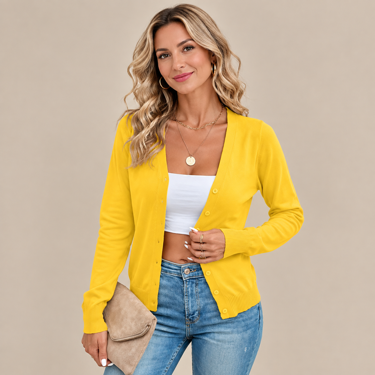 Celestine | Cardigan Damen mit klassischer Knopfleiste