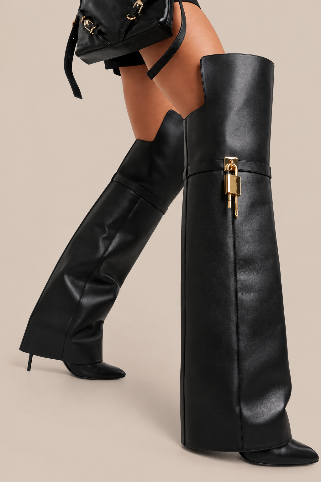 Celia | Fold Over Boots Damen mit hohem Schaft