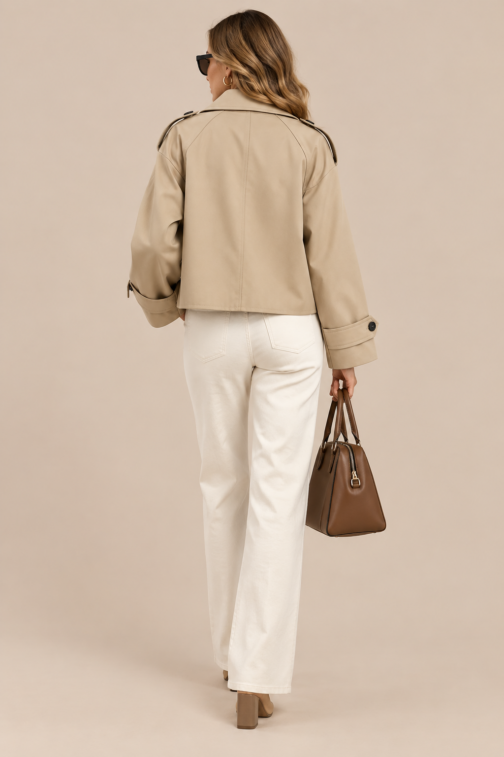 Celinea | Trenchcoat Damen Kurz mit Doppelknopfleiste