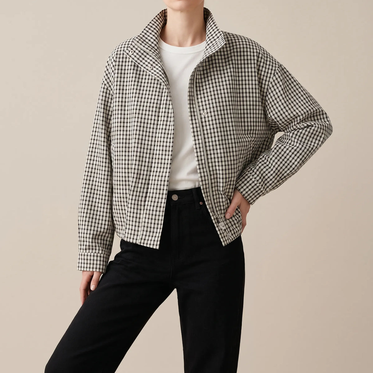CheckVibes | Karierte Bomberjacke Damen