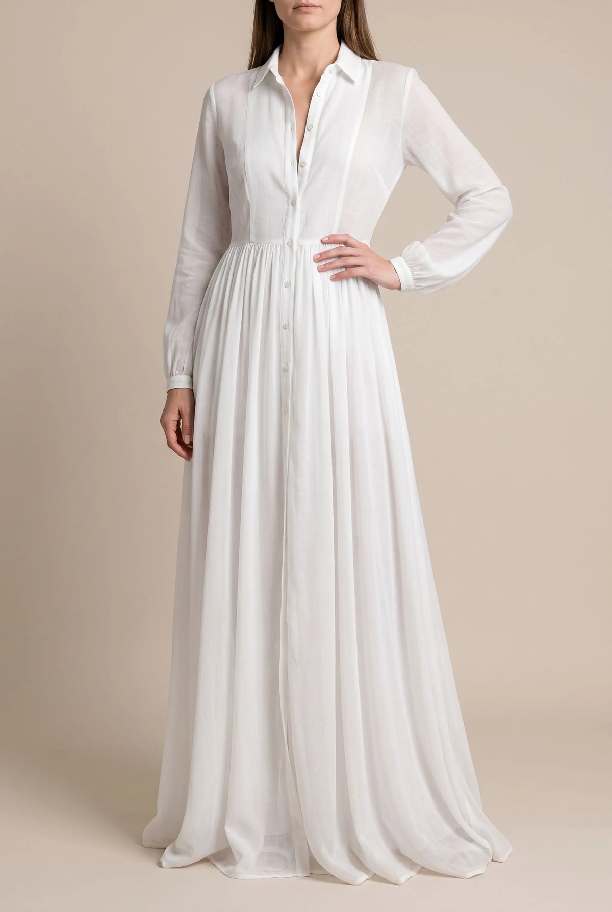 Clarisa | Elegantes Weißes Maxikleid