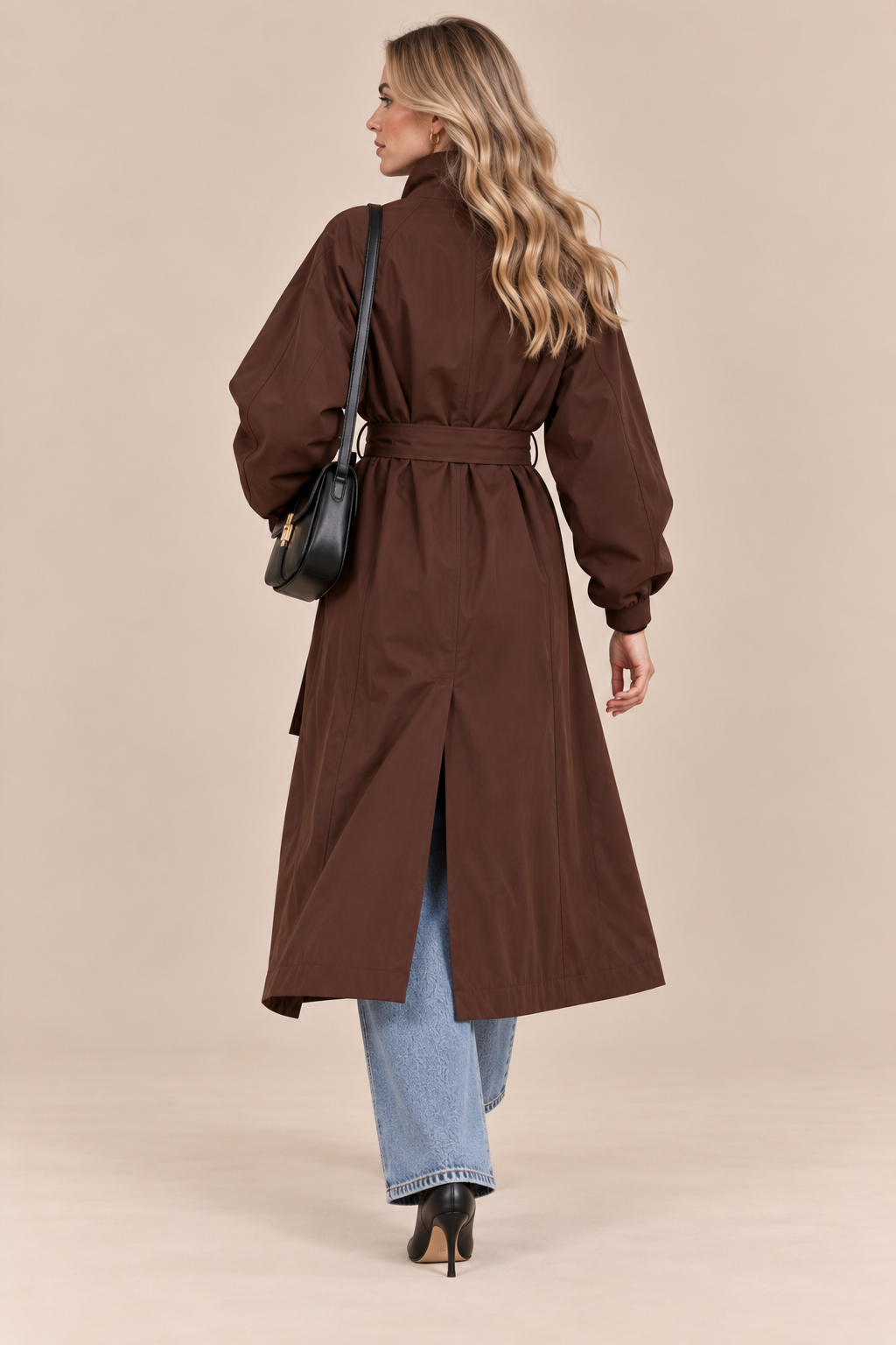 Clarisse | Trenchcoat mit langem Schnitt und hohem Kragen