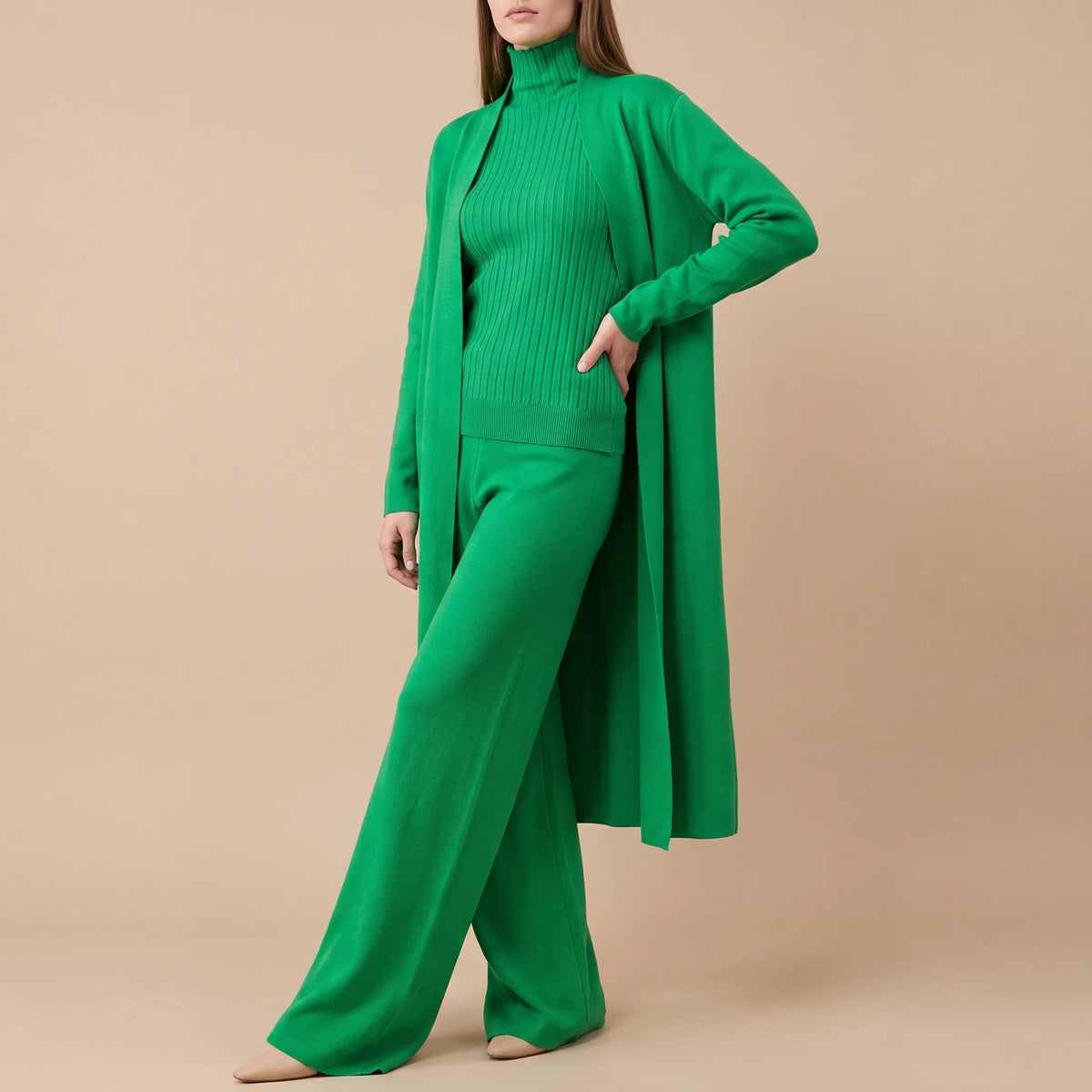 ComfyChic | Dreiteiliger Eleganter Strickanzug