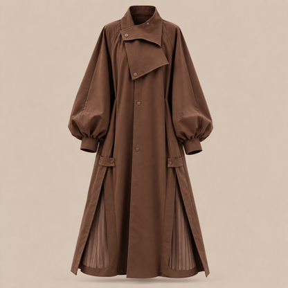 Cornessa | Trenchcoat Damen Lang mit weitem Schnitt