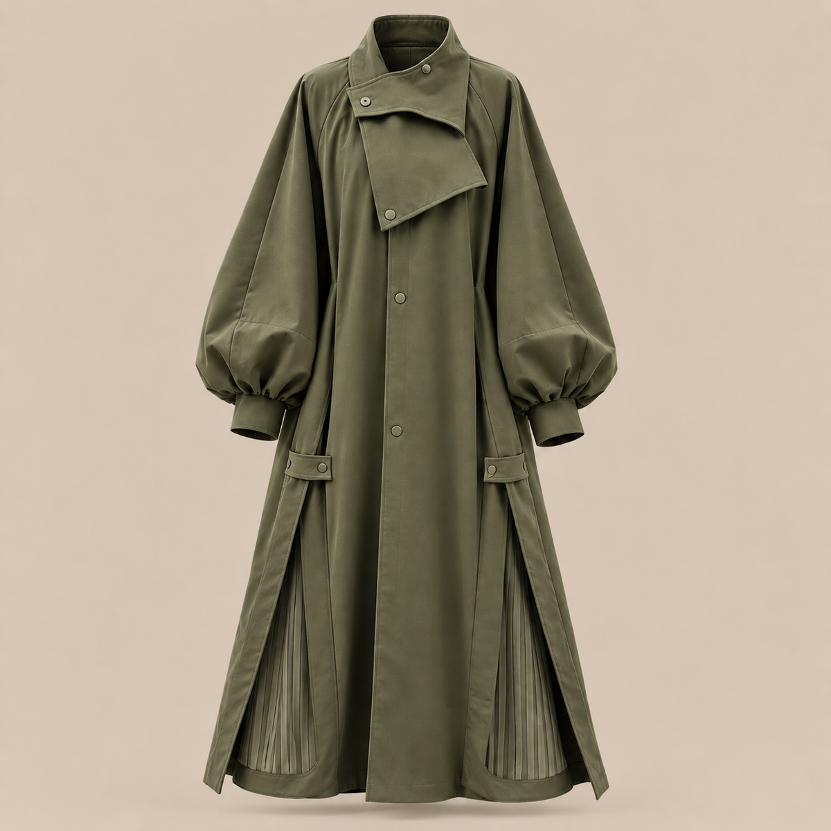 Cornessa | Trenchcoat Damen Lang mit weitem Schnitt