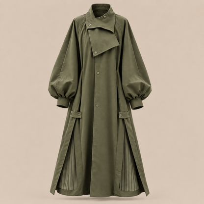 Cornessa | Trenchcoat Damen Lang mit weitem Schnitt