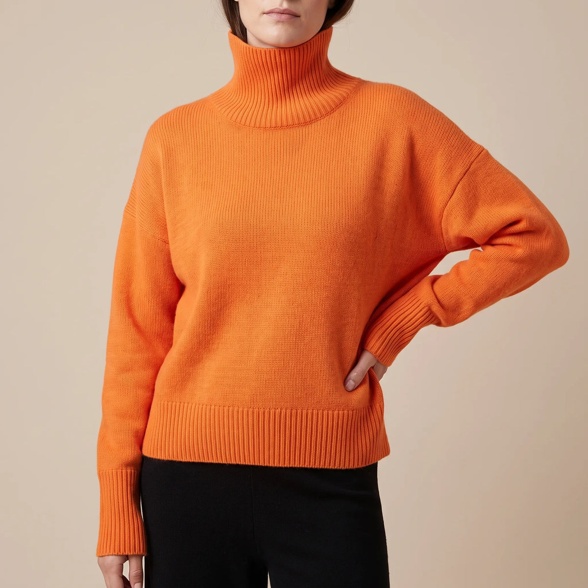 CozyKnit | Lässiger Rollkragenpullover Für Damen