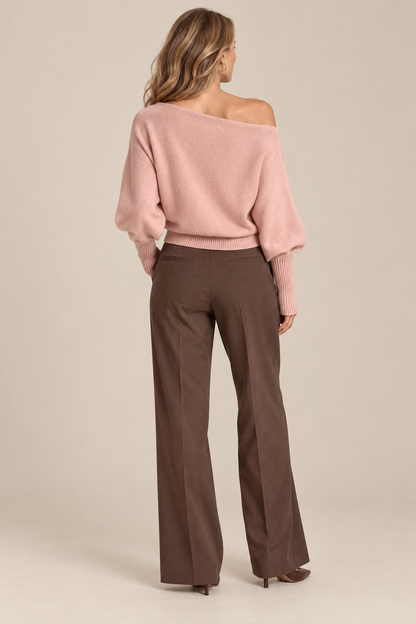 Cresilda | Strickpullover Damen mit asymmetrischem Ausschnitt