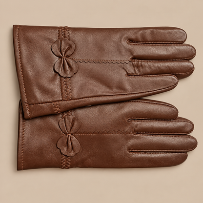 Dahlia | Lederhandschuhe Damen für Winter mit Schleifendetail