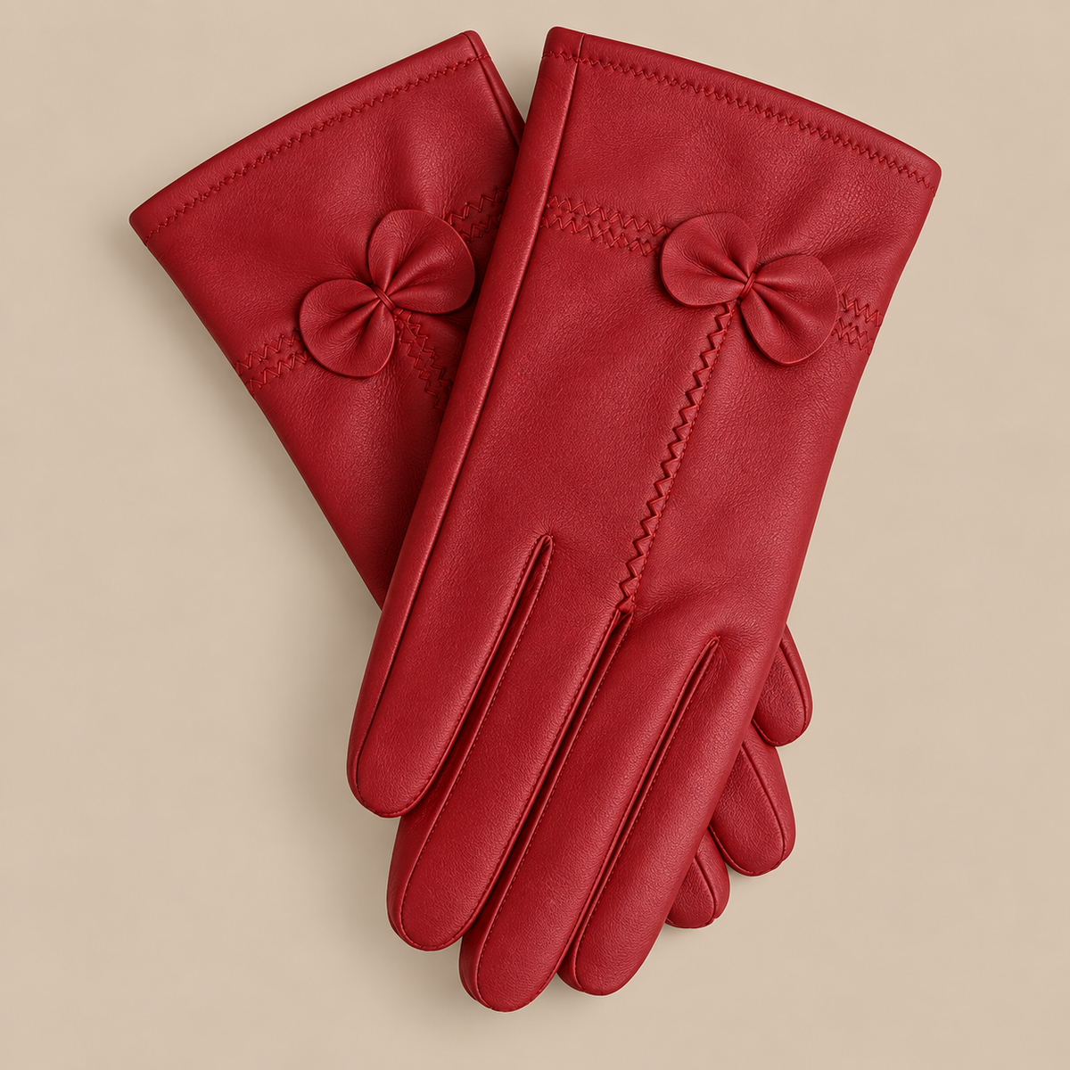 Dahlia | Lederhandschuhe Damen für Winter mit Schleifendetail