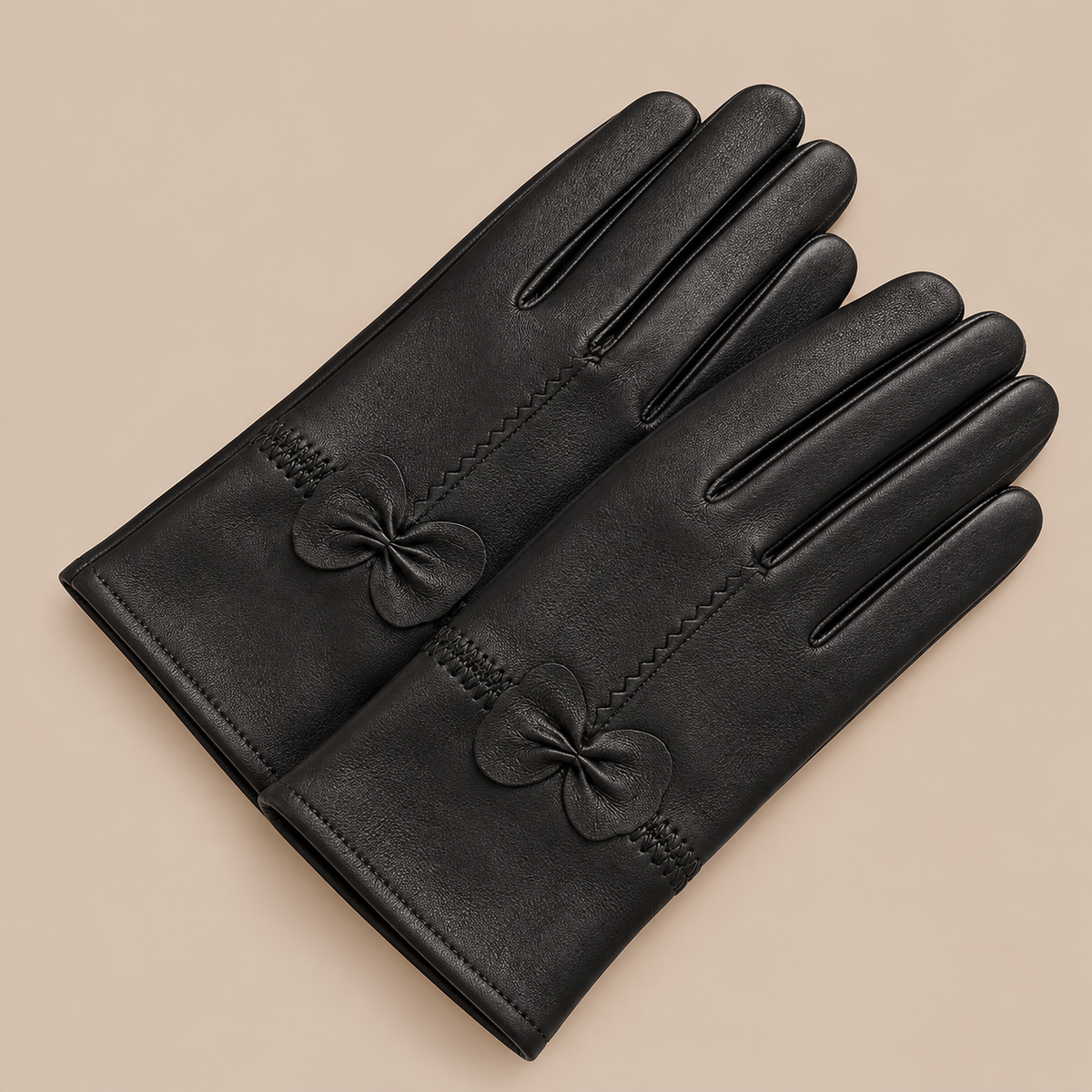 Dahlia | Lederhandschuhe Damen für Winter mit Schleifendetail