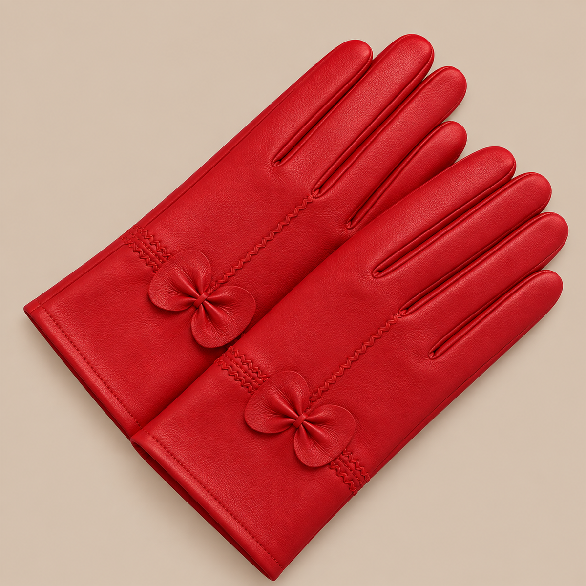 Dahlia | Lederhandschuhe Damen für Winter mit Schleifendetail
