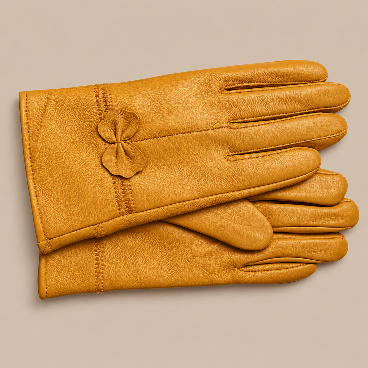 Dahlia | Lederhandschuhe Damen für Winter mit Schleifendetail
