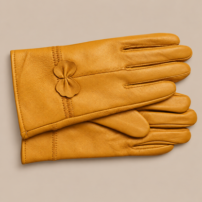 Dahlia | Lederhandschuhe Damen für Winter mit Schleifendetail