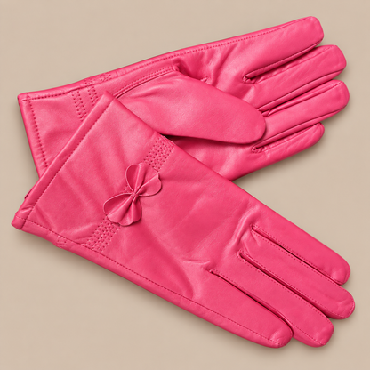 Dahlia | Lederhandschuhe Damen für Winter mit Schleifendetail