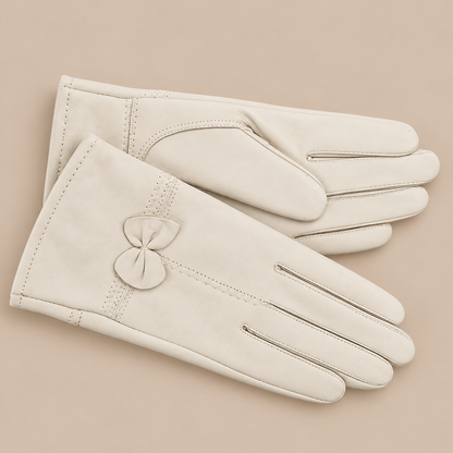 Dahlia | Lederhandschuhe Damen für Winter mit Schleifendetail