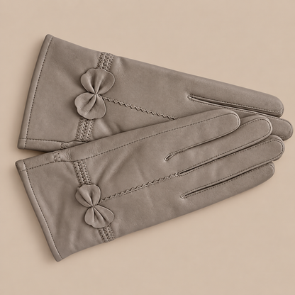 Dahlia | Lederhandschuhe Damen für Winter mit Schleifendetail
