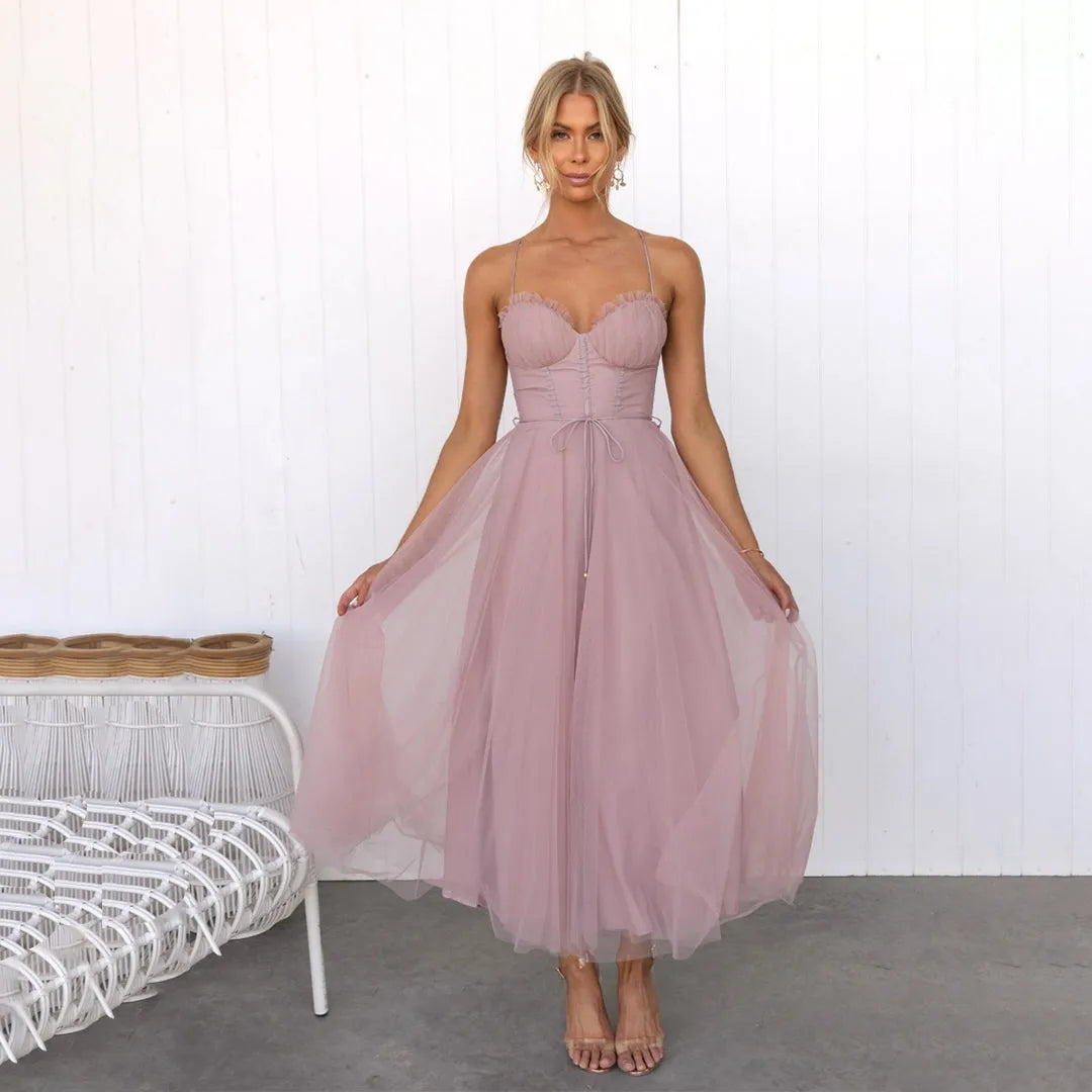 Damen Elegantes Party Midi Kleid - Alexa