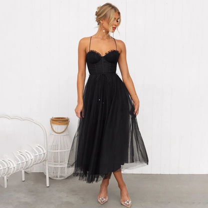 Damen Elegantes Party Midi Kleid - Alexa